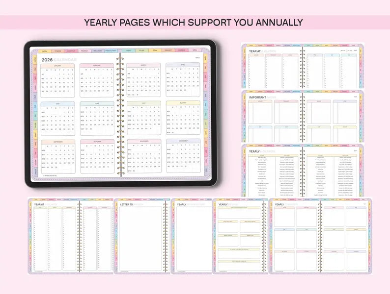 All-in-One Digital Planner 2026, 2027, 2028 Digital Planner, Digital Journal, Digital Goodnotes Template, Weekly, Daily Planner, Notability