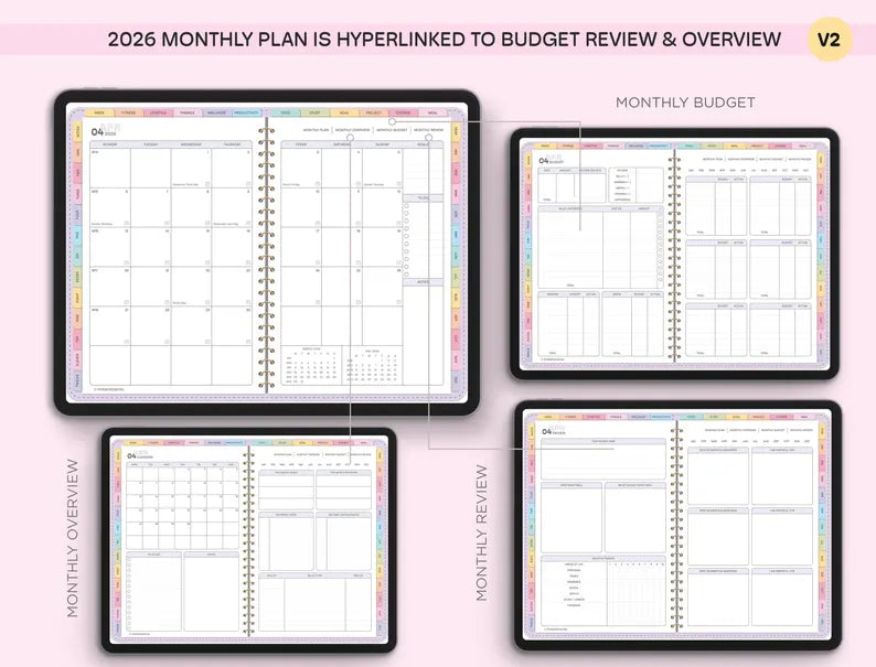 All-in-One Digital Planner 2026, 2027, 2028 Digital Planner, Digital Journal, Digital Goodnotes Template, Weekly, Daily Planner, Notability